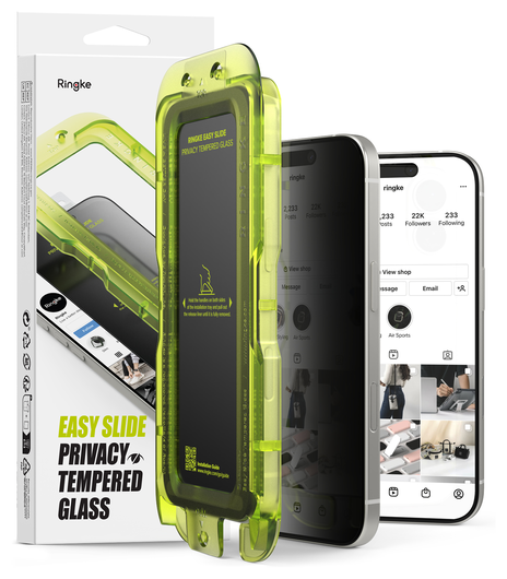 Ringke Easy Slide Privacy Glass iPhone 17 Screen Protector Jig 2-Pack afbeelding 1