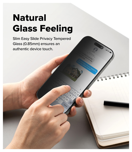 Ringke Easy Slide Privacy Glass iPhone 17 Screen Protector Jig 2-Pack afbeelding 12