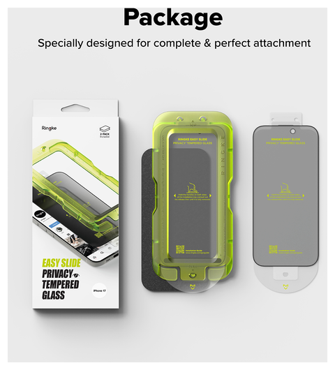 Ringke Easy Slide Privacy Glass iPhone 17 Screen Protector Jig 2-Pack afbeelding 16
