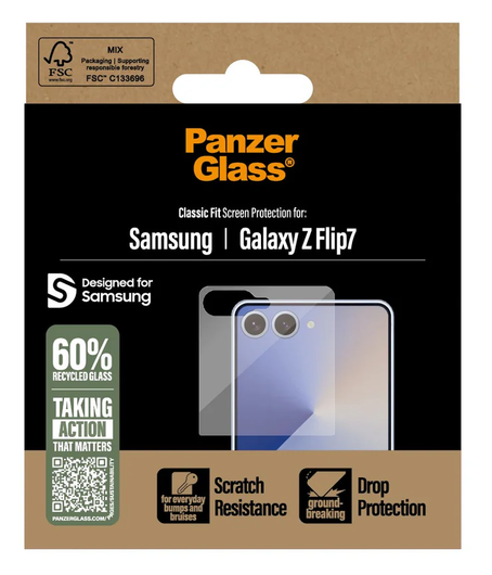PanzerGlass Classic Fit Samsung Galaxy Z Flip 7 Screen Protector Tempered Glass afbeelding 4