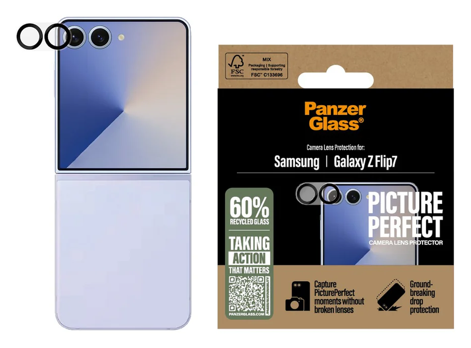 PanzerGlass PicturePerfect Samsung Galaxy Z Flip 7 Camera Protector Glas afbeelding 1