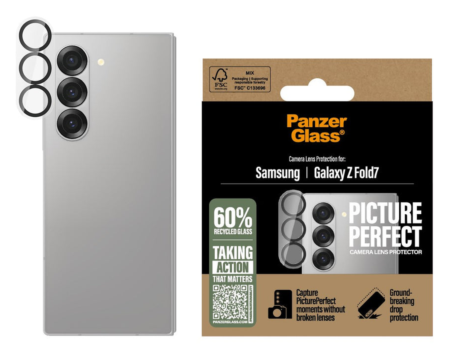 PanzerGlass PicturePerfect Samsung Galaxy Z Fold 7 Camera Protector Glas afbeelding 1