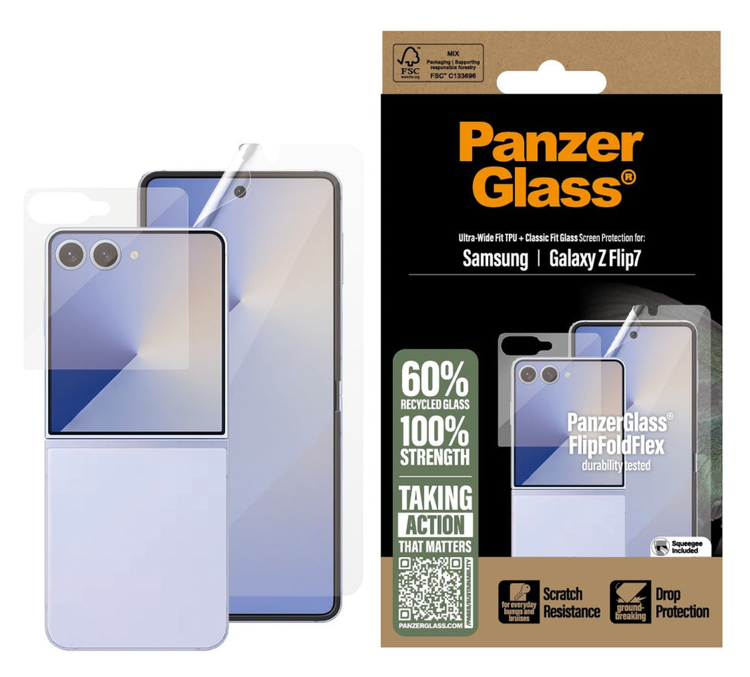 PanzerGlass Samsung Galaxy Z Flip 7 Screen Protector Case Friendly afbeelding 1