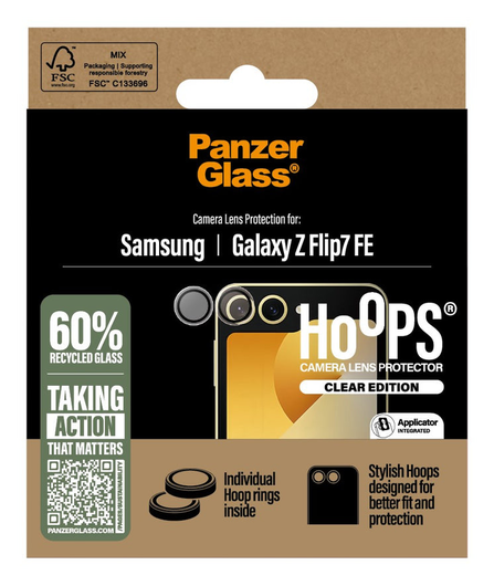 PanzerGlass Hoops Rings Samsung Galaxy Z Flip 7 FE Camera Lens Protector Glas afbeelding 3