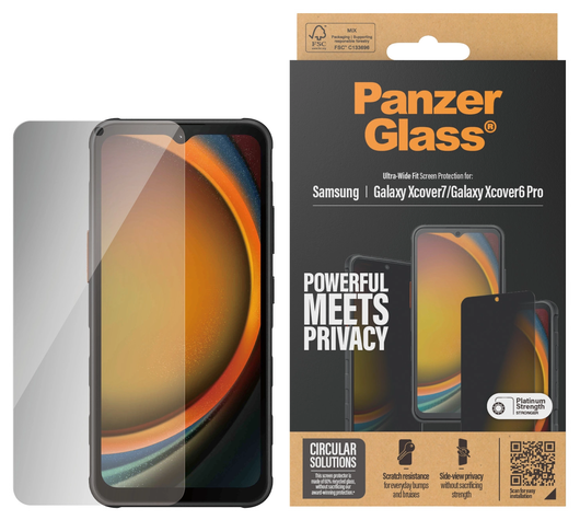 PanzerGlass Ultra-Wide Samsung Galaxy Xcover 7 / 6 Pro Privacy Glass afbeelding 1