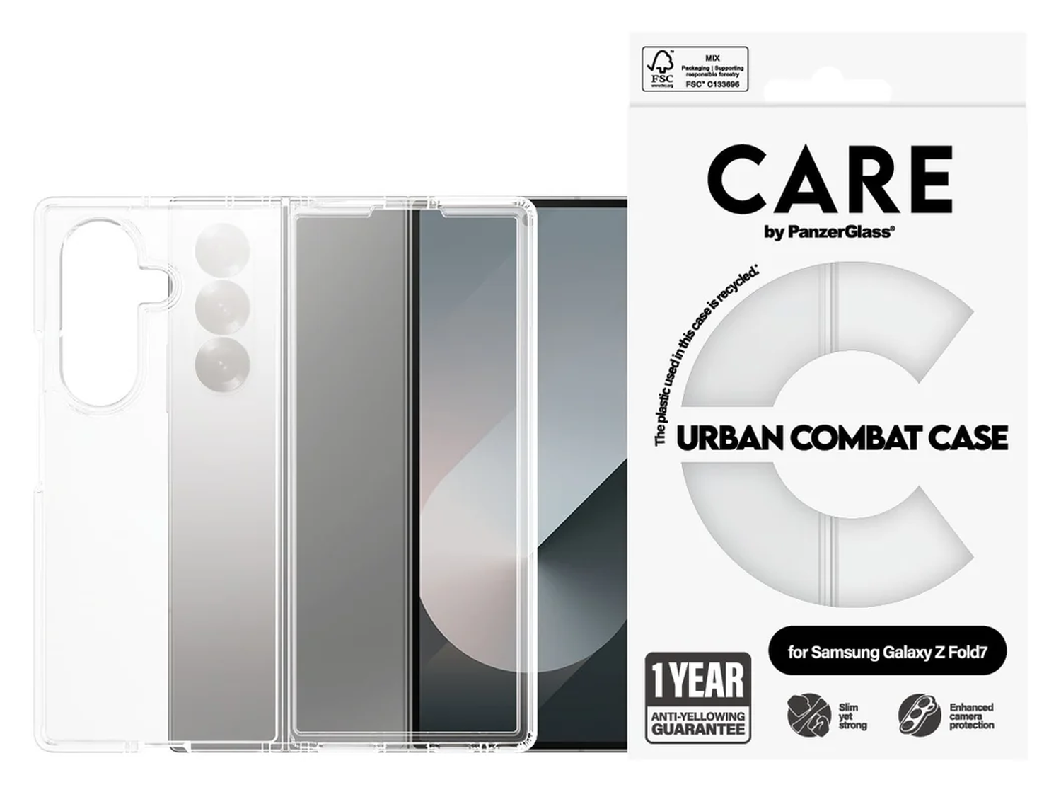 PanzerGlass CARE Urban Combat Samsung Galaxy Z Fold 7 Hoesje Transparant afbeelding 1