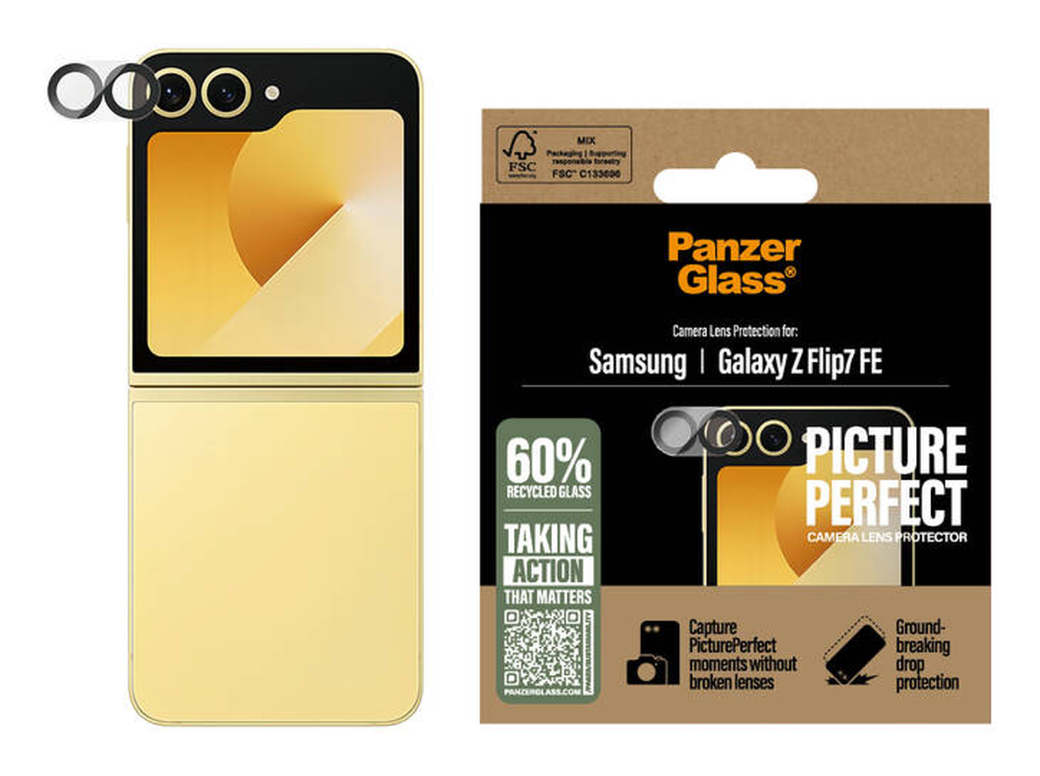 PanzerGlass PicturePerfect Samsung Galaxy Z Flip 7 FE Camera Protector Glas afbeelding 1