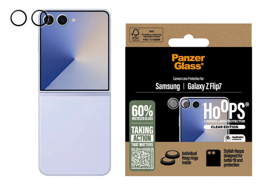 PanzerGlass Hoops Rings Samsung Galaxy Z Flip 7 Camera Lens Protector Clear afbeelding 1