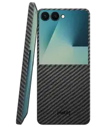 NEKIT Fiber Samsung Galaxy Z Flip 7 Hoesje MagSafe / Qi2 Back Cover Dun Zwart afbeelding
