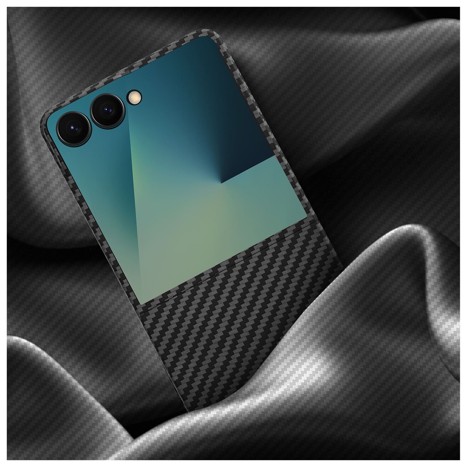 NEKIT Fiber Samsung Galaxy Z Flip 7 Hoesje MagSafe / Qi2 Back Cover Dun Zwart afbeelding 11