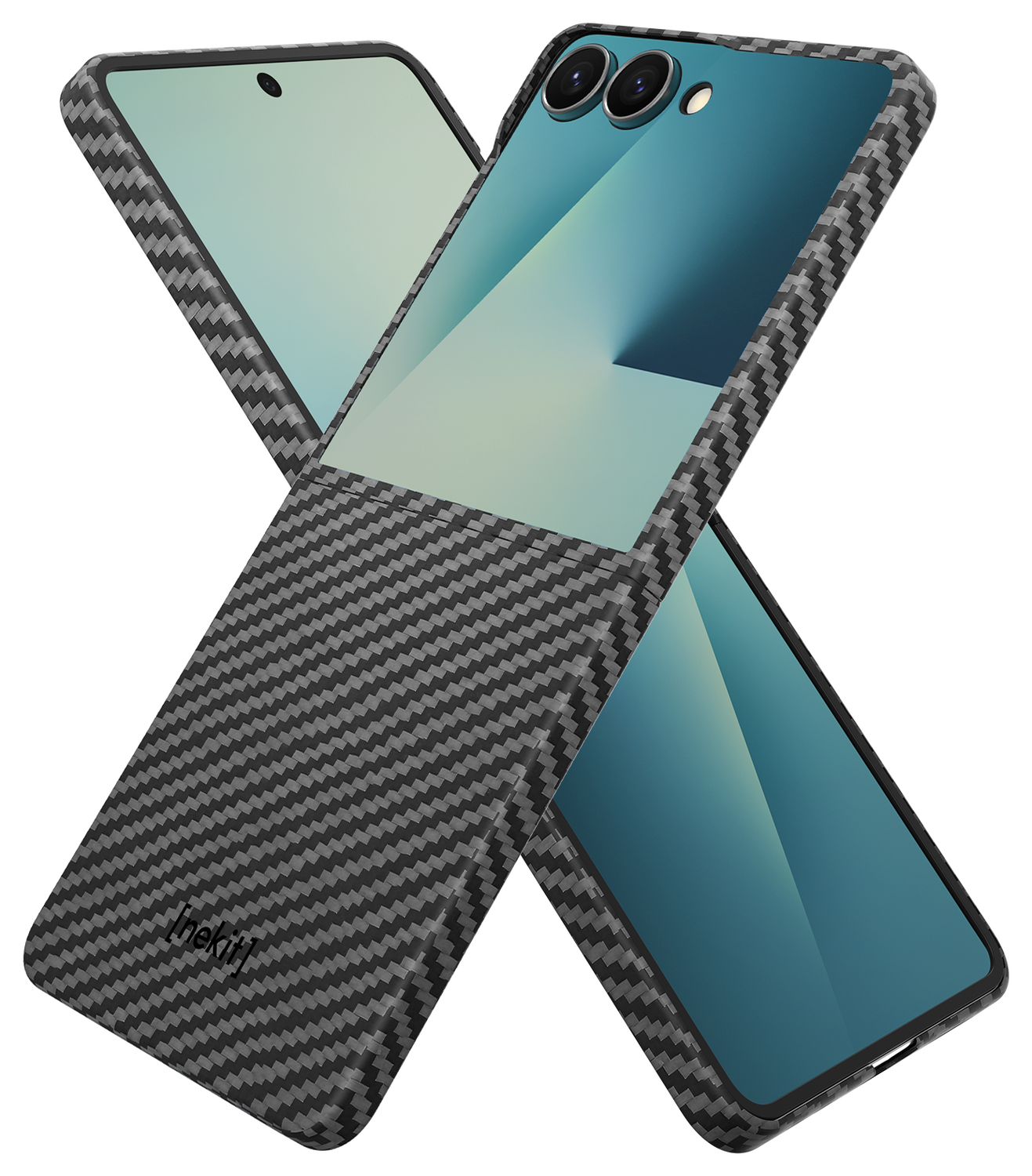 NEKIT Fiber Samsung Galaxy Z Flip 7 Hoesje MagSafe / Qi2 Back Cover Dun Zwart afbeelding 2