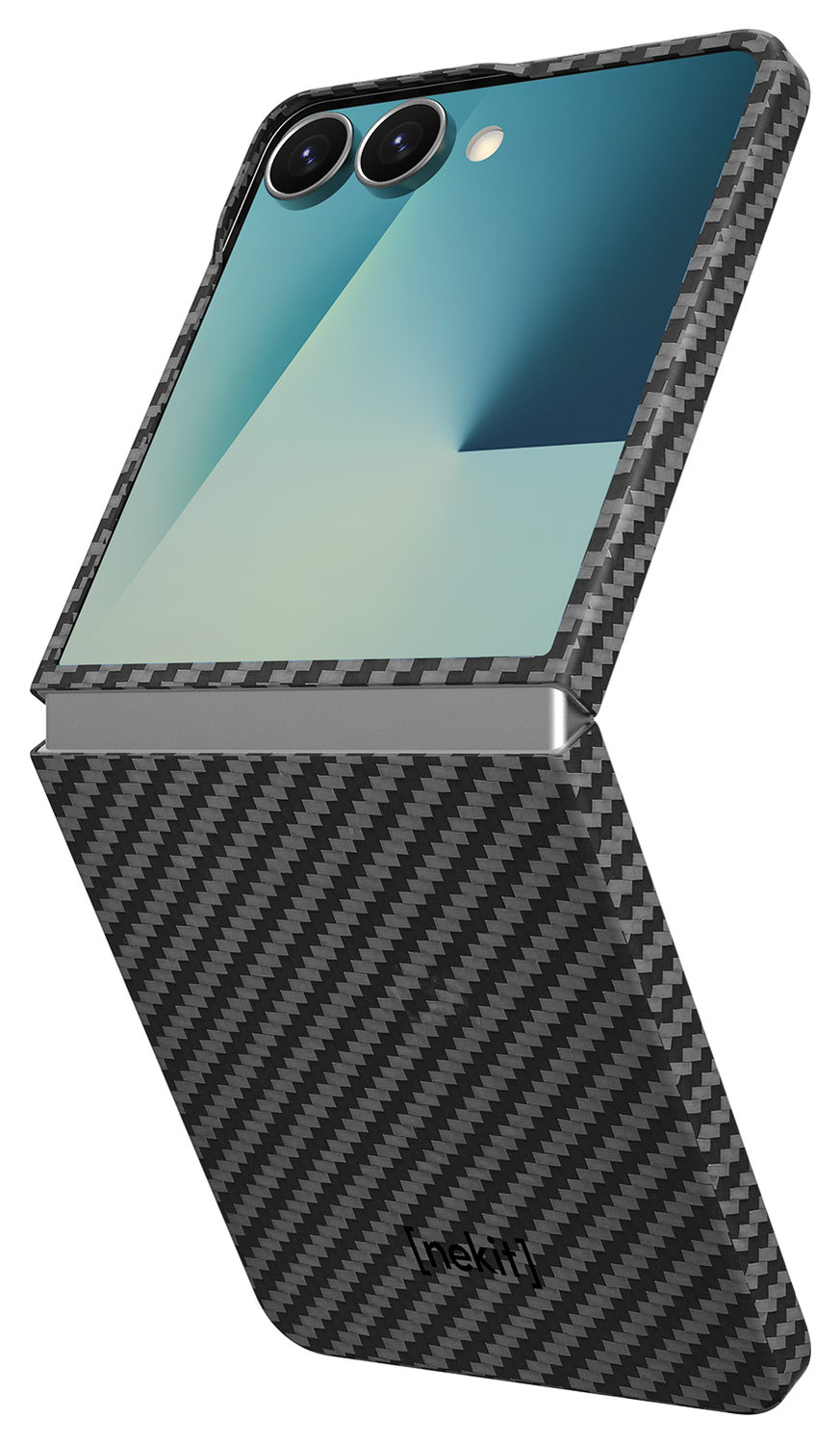 NEKIT Fiber Samsung Galaxy Z Flip 7 Hoesje MagSafe / Qi2 Back Cover Dun Zwart afbeelding 5