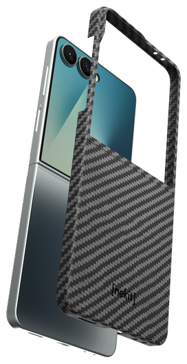 NEKIT Fiber Samsung Galaxy Z Flip 7 Hoesje MagSafe / Qi2 Back Cover Dun Zwart afbeelding 3
