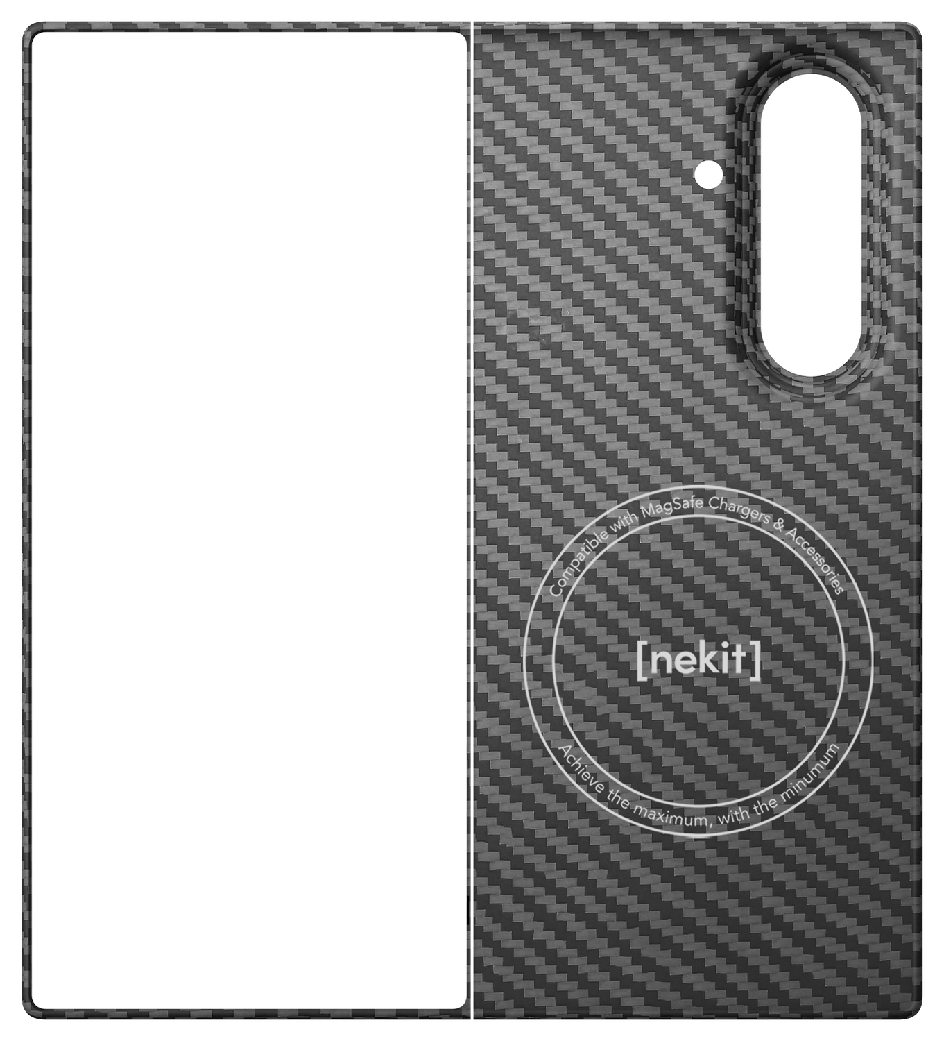 NEKIT Fiber Samsung Galaxy Z Fold 7 Hoesje MagSafe Kevlar Back Cover Dun Zwart afbeelding 10