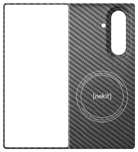 NEKIT Fiber Samsung Galaxy Z Fold 7 Hoesje MagSafe Kevlar Back Cover Dun Zwart afbeelding 10