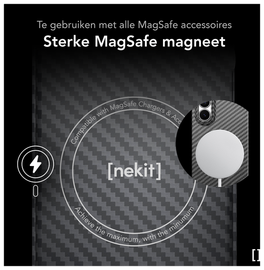 NEKIT Fiber Samsung Galaxy Z Fold 7 Hoesje MagSafe Kevlar Back Cover Dun Zwart afbeelding 3