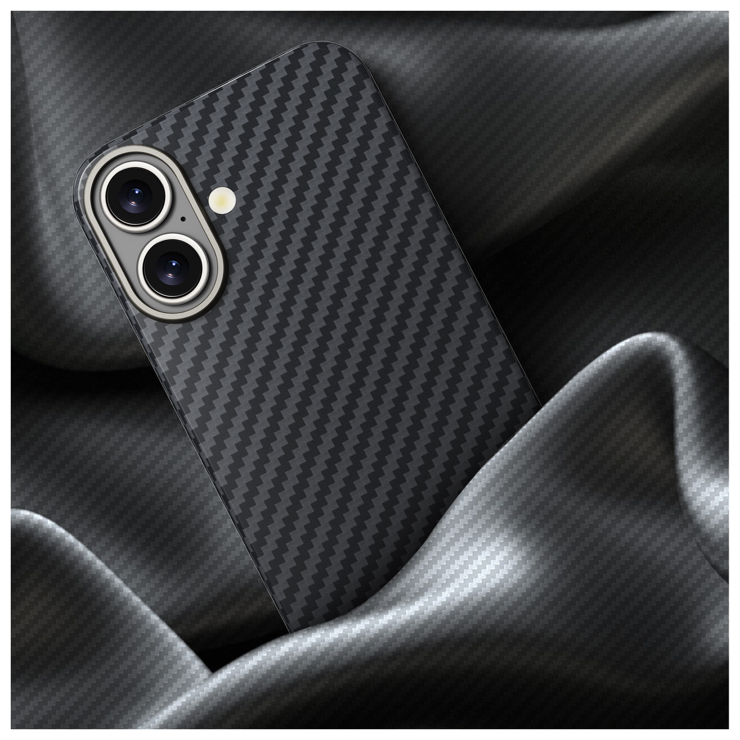 NEKIT Fiber Apple iPhone 17 Hoesje MagSafe Kevlar Back Cover Dun Zwart afbeelding 10