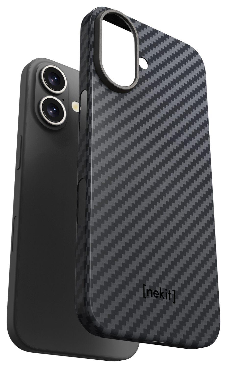 NEKIT Fiber Apple iPhone 17 Hoesje MagSafe Kevlar Back Cover Dun Zwart afbeelding 11