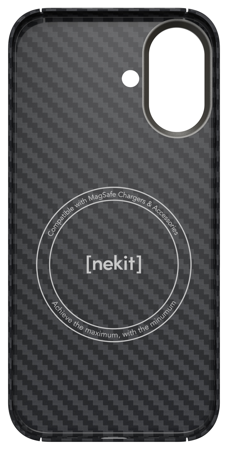 NEKIT Fiber Apple iPhone 17 Hoesje MagSafe Kevlar Back Cover Dun Zwart afbeelding 15