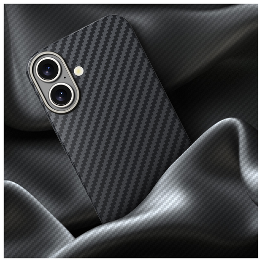 NEKIT Fiber Apple iPhone 17 Hoesje MagSafe Kevlar Back Cover Dun Zwart afbeelding 10