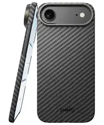 NEKIT Fiber Apple iPhone Air Hoesje MagSafe Kevlar Back Cover Dun Zwart afbeelding