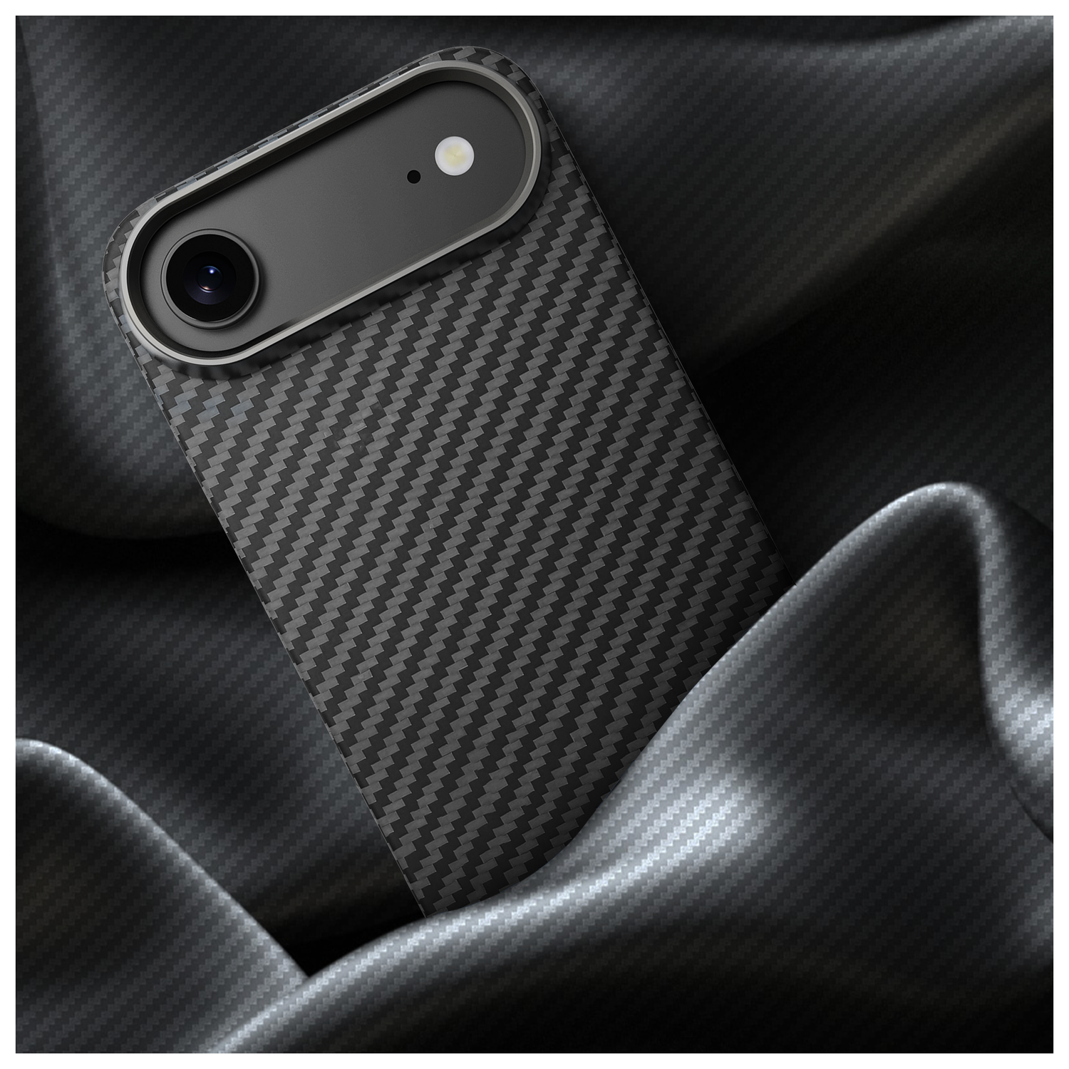 NEKIT Fiber Apple iPhone 17 Air Hoesje MagSafe Kevlar Back Cover Dun Zwart afbeelding 7
