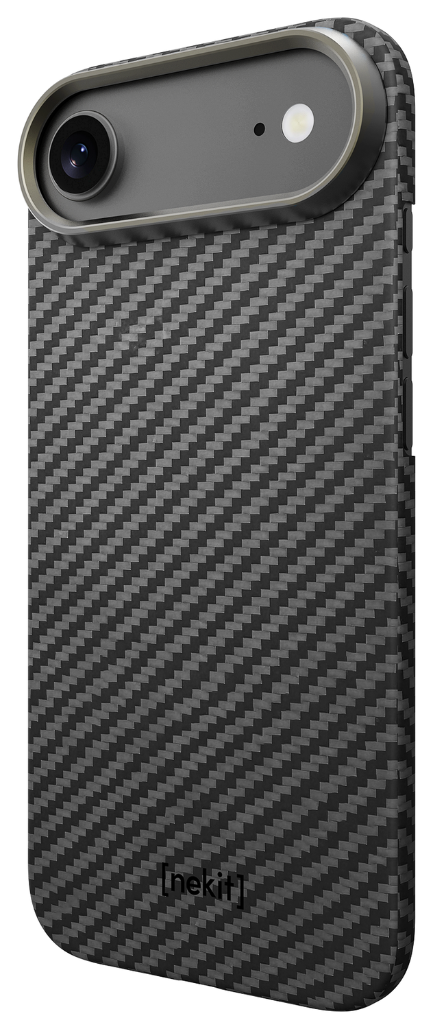 NEKIT Fiber Apple iPhone 17 Air Hoesje MagSafe Kevlar Back Cover Dun Zwart afbeelding 8