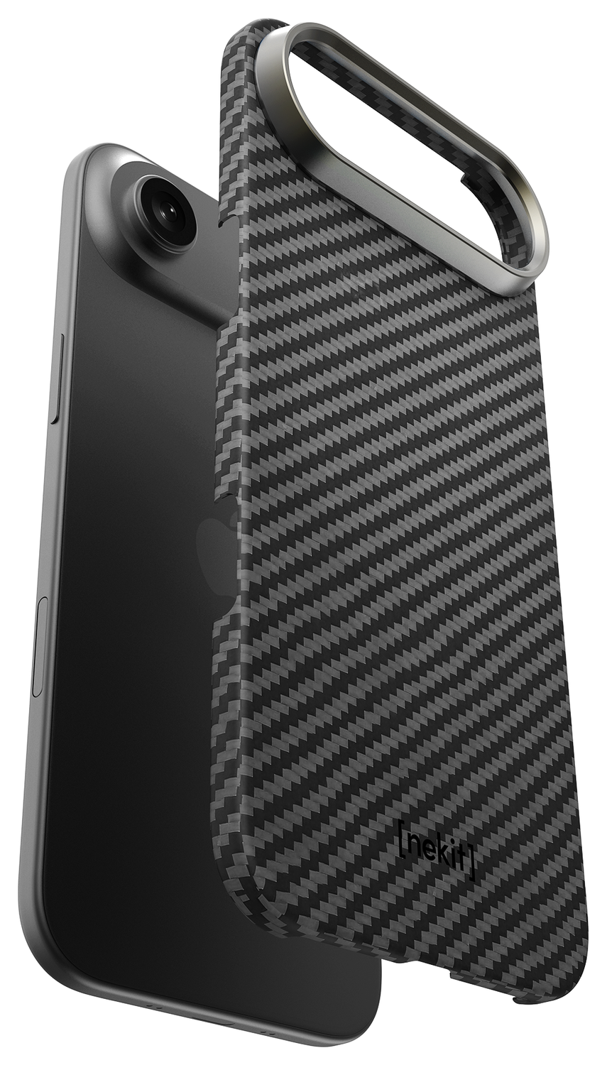 NEKIT Fiber Apple iPhone 17 Air Hoesje MagSafe Kevlar Back Cover Dun Zwart afbeelding 10