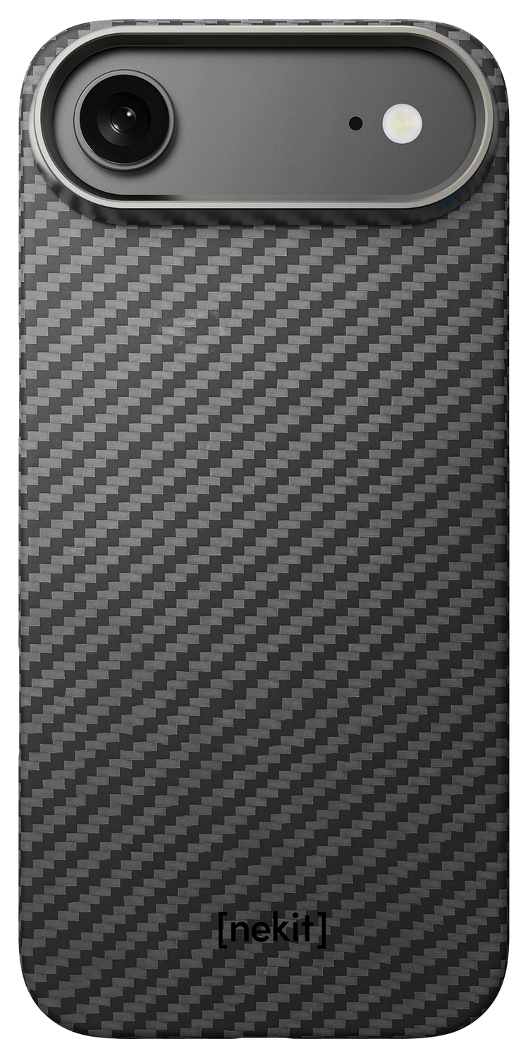 NEKIT Fiber Apple iPhone 17 Air Hoesje MagSafe Kevlar Back Cover Dun Zwart afbeelding 11