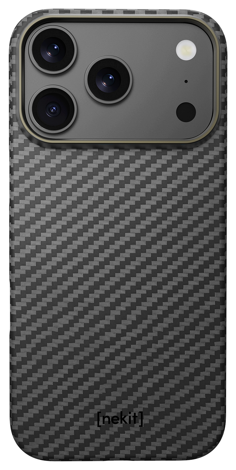 NEKIT Fiber Apple iPhone 17 Pro Max Hoesje MagSafe Kevlar Back Cover Dun Zwart afbeelding 8