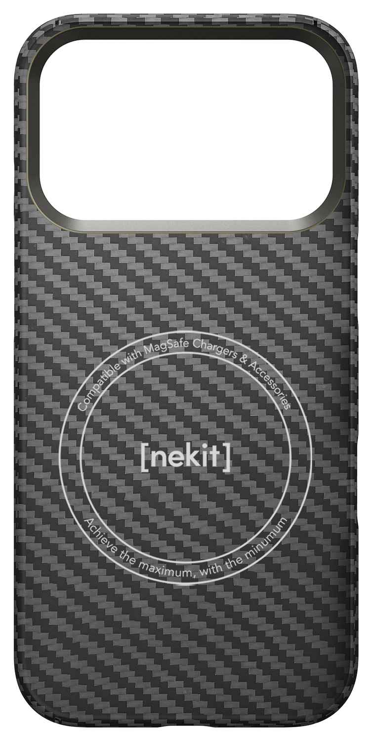 NEKIT Fiber Apple iPhone 17 Pro Max Hoesje MagSafe Kevlar Back Cover Dun Zwart afbeelding 9