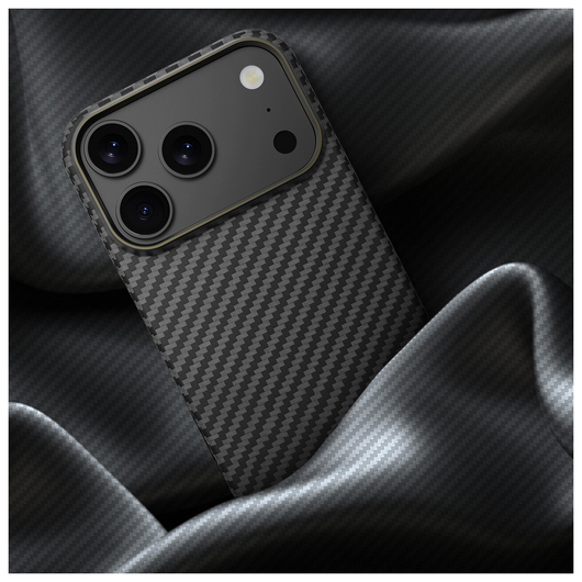 NEKIT Fiber Apple iPhone 17 Pro Max Hoesje MagSafe Kevlar Back Cover Dun Zwart afbeelding 14