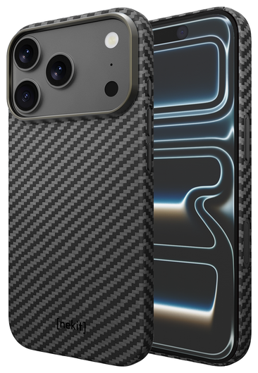 NEKIT Fiber Apple iPhone 17 Pro Max Hoesje MagSafe Kevlar Back Cover Dun Zwart afbeelding 2
