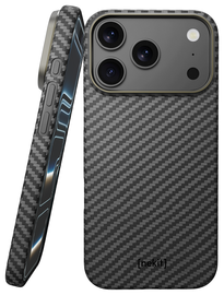 NEKIT Fiber Apple iPhone 17 Pro Max Hoesje MagSafe Kevlar Back Cover Dun Zwart afbeelding