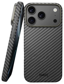 NEKIT Fiber Apple iPhone 17 Pro Max Hoesje MagSafe Kevlar Back Cover Dun Zwart afbeelding