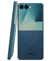 NEKIT Fiber Samsung Galaxy Z Flip 7 Hoesje MagSafe / Qi2 Kevlar Dun Blauw afbeelding