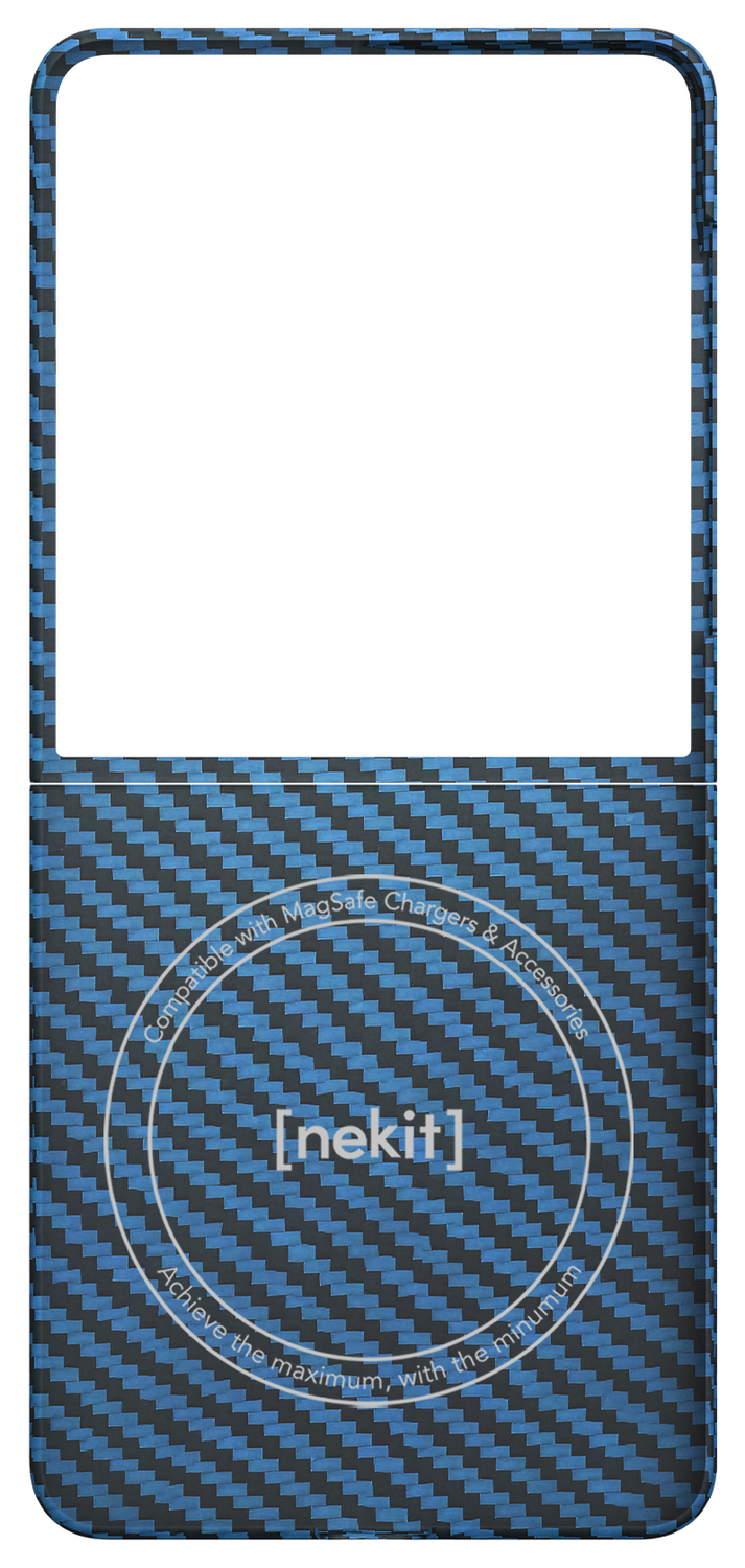 NEKIT Fiber Samsung Galaxy Z Flip 7 Hoesje MagSafe / Qi2 Kevlar Dun Blauw afbeelding 14