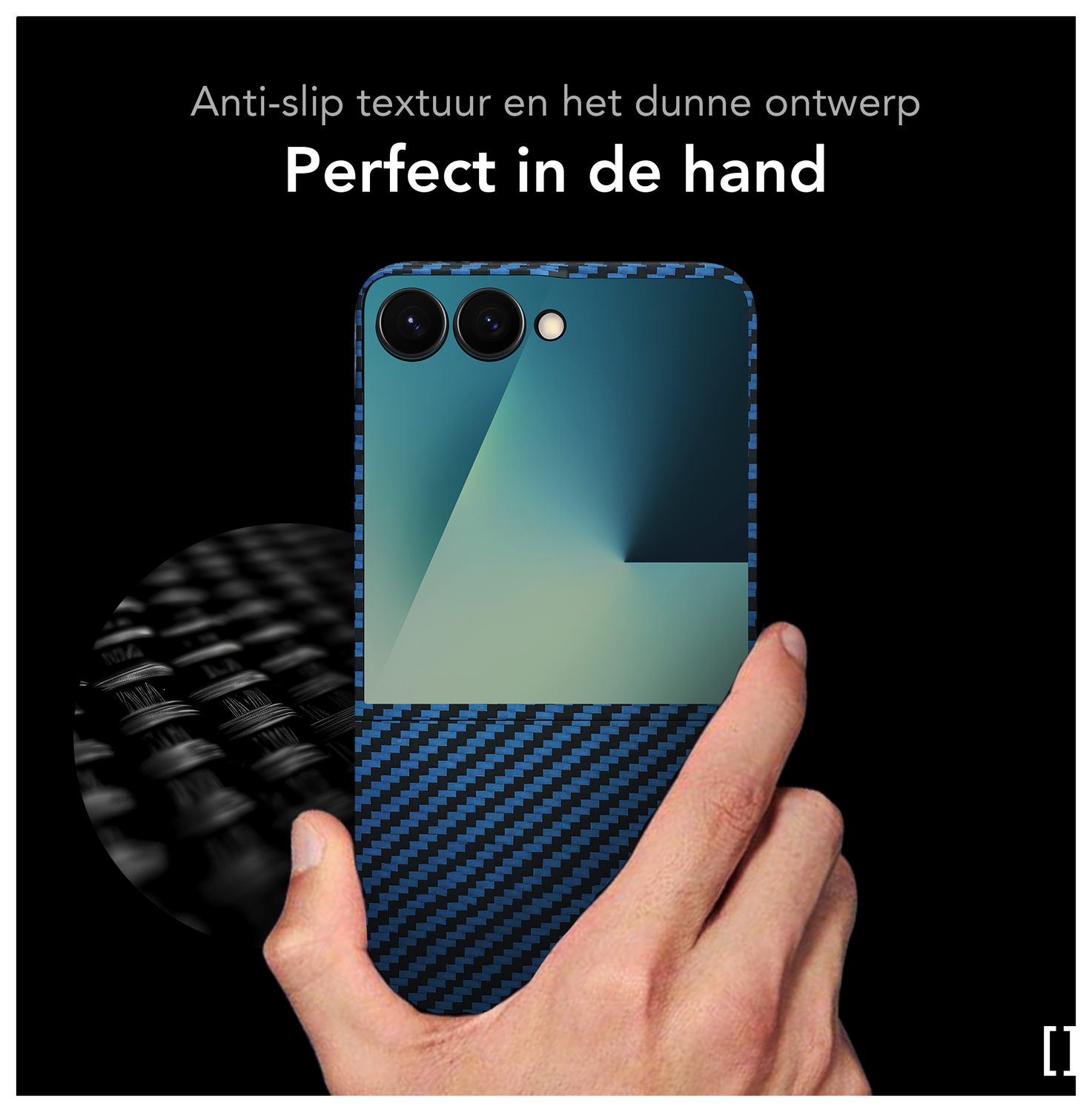 NEKIT Fiber Samsung Galaxy Z Flip 7 Hoesje MagSafe / Qi2 Kevlar Dun Blauw afbeelding 6
