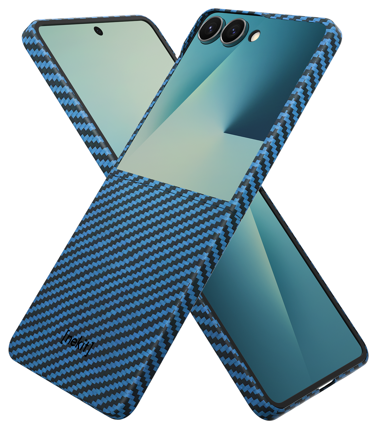 NEKIT Fiber Samsung Galaxy Z Flip 7 Hoesje MagSafe / Qi2 Kevlar Dun Blauw afbeelding 8