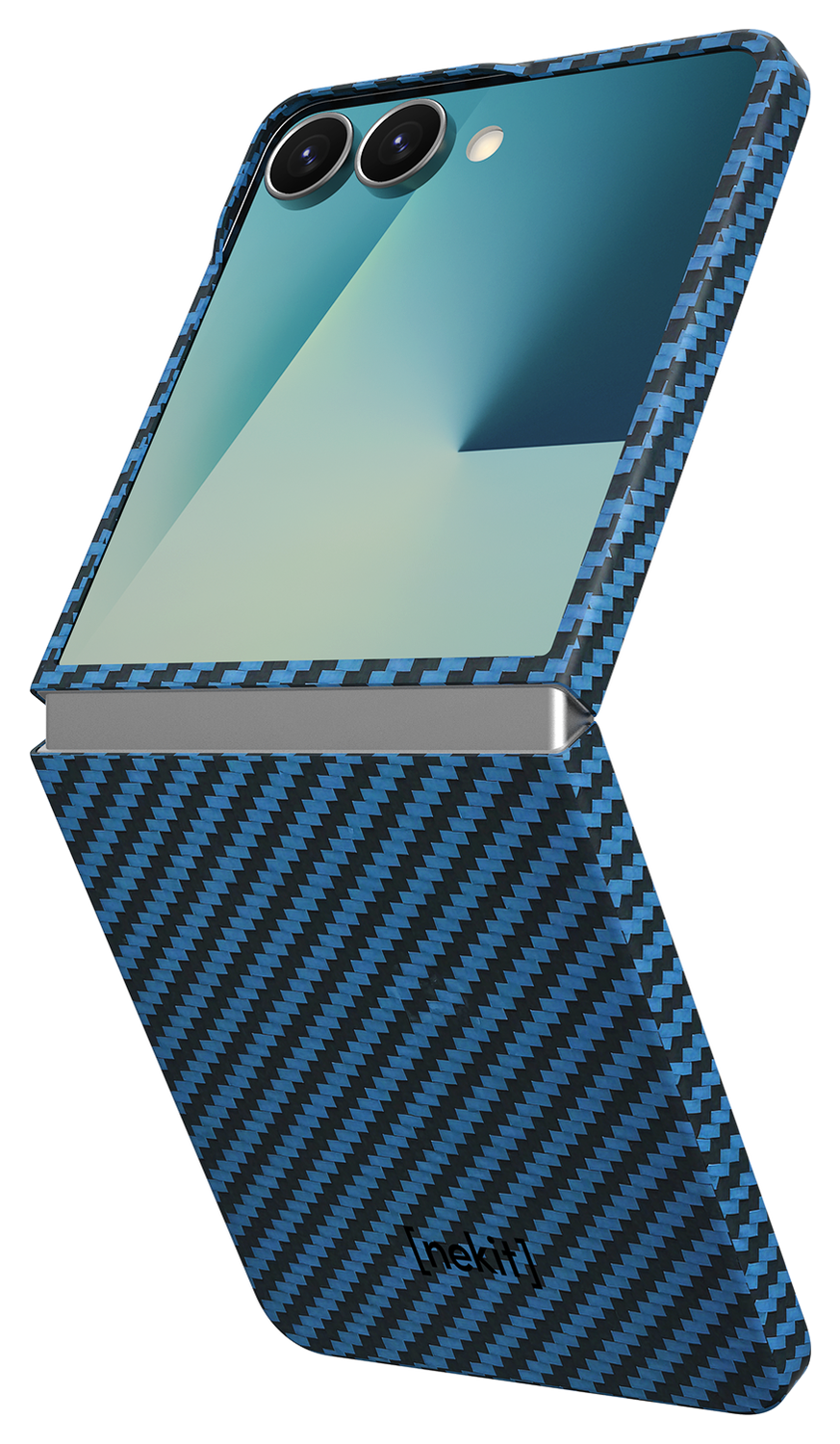 NEKIT Fiber Samsung Galaxy Z Flip 7 Hoesje MagSafe / Qi2 Kevlar Dun Blauw afbeelding 9