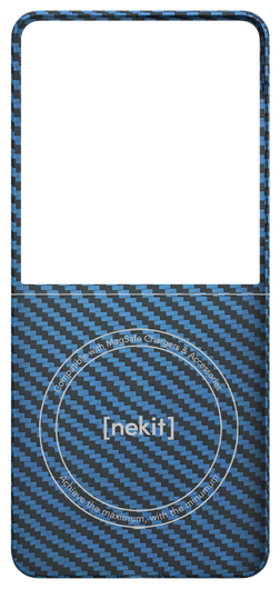 NEKIT Fiber Samsung Galaxy Z Flip 7 Hoesje MagSafe / Qi2 Kevlar Dun Blauw afbeelding 14