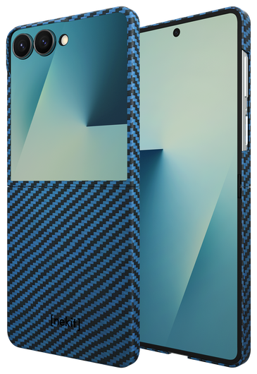 NEKIT Fiber Samsung Galaxy Z Flip 7 Hoesje MagSafe / Qi2 Kevlar Dun Blauw afbeelding 2