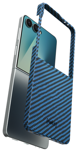 NEKIT Fiber Samsung Galaxy Z Flip 7 Hoesje MagSafe / Qi2 Kevlar Dun Blauw afbeelding 7