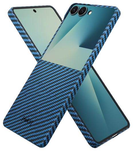 NEKIT Fiber Samsung Galaxy Z Flip 7 Hoesje MagSafe / Qi2 Kevlar Dun Blauw afbeelding 8