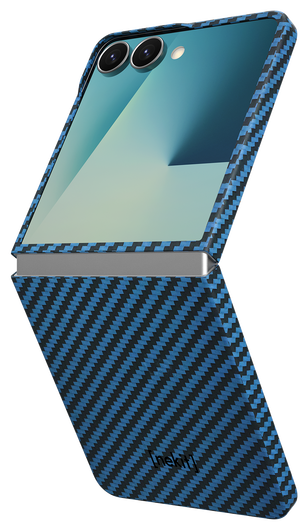 NEKIT Fiber Samsung Galaxy Z Flip 7 Hoesje MagSafe / Qi2 Kevlar Dun Blauw afbeelding 9