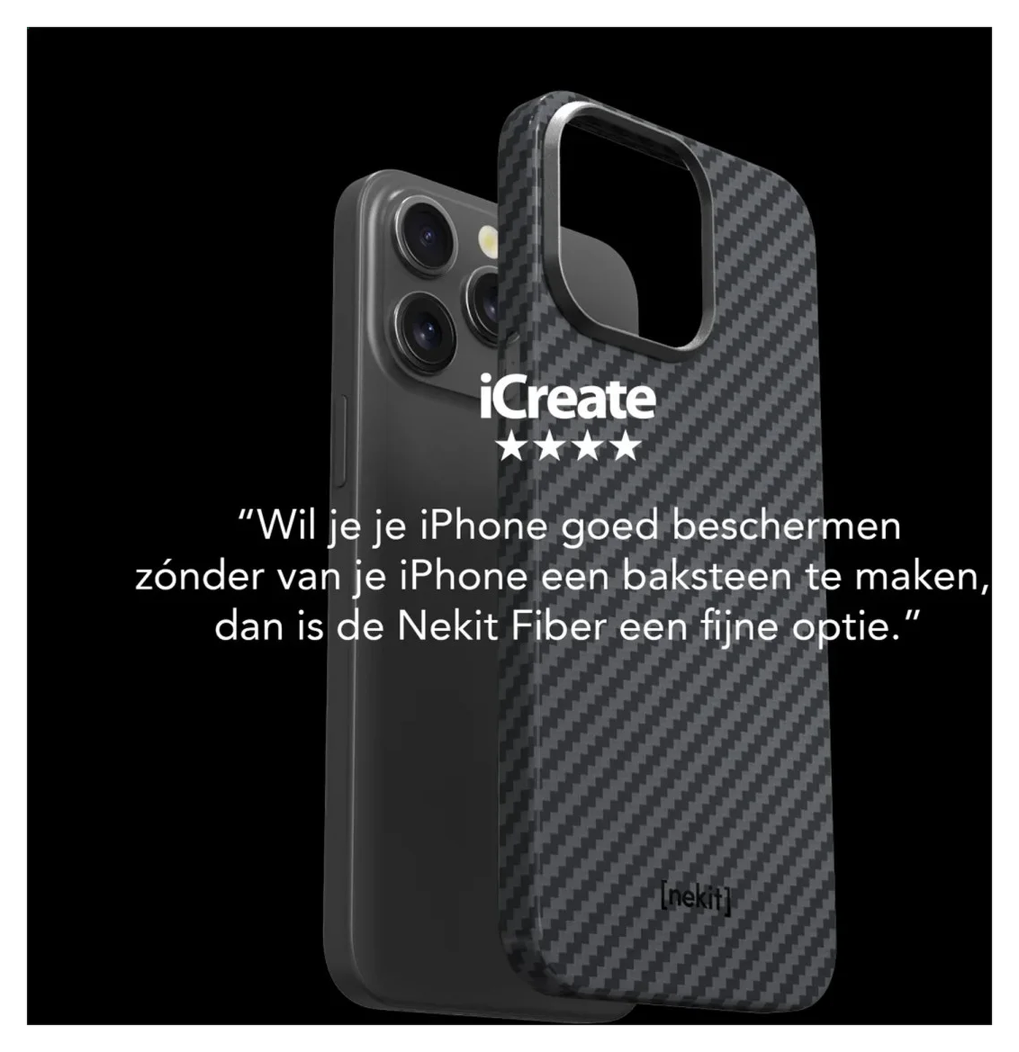 NEKIT Fiber Apple iPhone 17 Hoesje MagSafe Kevlar Back Cover Dun Blauw afbeelding 7