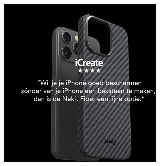 NEKIT Fiber Apple iPhone 17 Hoesje MagSafe Kevlar Back Cover Dun Blauw afbeelding 7