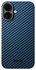 NEKIT Fiber Apple iPhone 17 Hoesje MagSafe Kevlar Back Cover Dun Blauw afbeelding 10