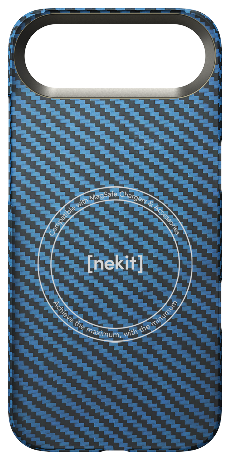 NEKIT Fiber Apple iPhone 17 Air Hoesje MagSafe Kevlar Back Cover Dun Blauw afbeelding 14
