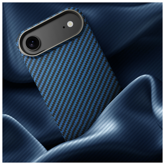 NEKIT Fiber Apple iPhone 17 Air Hoesje MagSafe Kevlar Back Cover Dun Blauw afbeelding 10